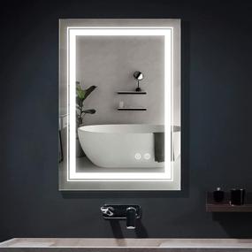 img 4 attached to 🪞 FRALIMK 20"x 28" Dimmable LED Vanity Mirror with High Lumen Anti-Fog - Wall Mounted Bathroom Makeup Mirror