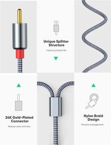 img 2 attached to 🎶 Oldboytech 2 Pack RCA Cable - Hi-Fi 2021 New Design | 6ft/1.8M - Nylon-Braided for Home Theater, HDTV, Amplifiers, Speakers