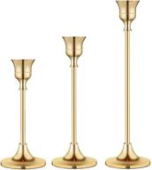 🕯️ brass gold candlestick holder set - elegant taper candle holders for wedding party dining - decorative candlestick stand (1 set) logo