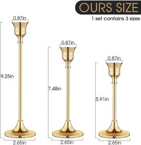 img 2 attached to 🕯️ Brass Gold Candlestick Holder Set - Elegant Taper Candle Holders for Wedding Party Dining - Decorative Candlestick Stand (1 Set)