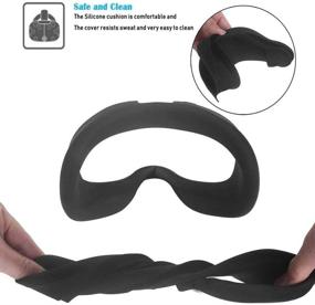 img 2 attached to 😷 Black Esimen VR Face Silicone Mask & Cover for Oculus Quest 2 - Sweatproof, Lightproof Face Pad Cushion