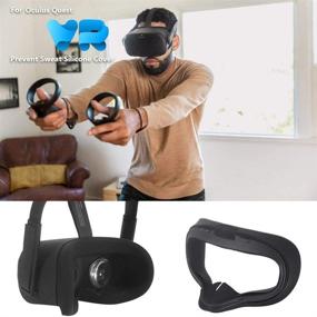 img 3 attached to 😷 Black Esimen VR Face Silicone Mask & Cover for Oculus Quest 2 - Sweatproof, Lightproof Face Pad Cushion