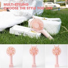 img 3 attached to MILPROX Mini Handheld Fan: 11h Use, 2200mAh 🌬️ Battery, USB Charge, Travel & Home Portable Fan (Pink)