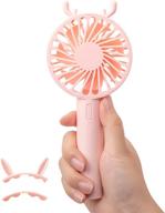 milprox mini handheld fan: 11h use, 2200mah 🌬️ battery, usb charge, travel & home portable fan (pink) логотип