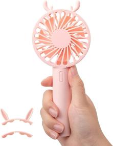 img 4 attached to MILPROX Mini Handheld Fan: 11h Use, 2200mAh 🌬️ Battery, USB Charge, Travel & Home Portable Fan (Pink)