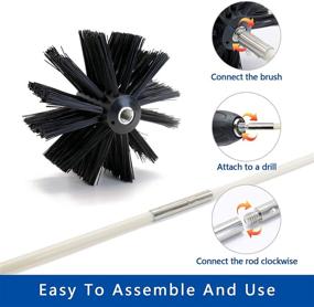 img 1 attached to 🔥 Efficient Dryer Vent Cleaner Kit: Lint Remover, Flexible Reusable Rods Extend Up to 20 Ft, Brush Head for Cleaning Duct Pipes - Use with or Without Power Drill