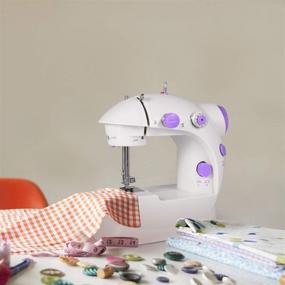 img 1 attached to 🧵 Portable Electric Mini Sewing Machine by Cosdio - Adjustable Double Stitching for Crafting and Mending