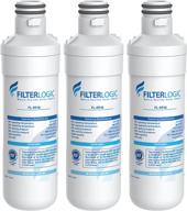 🧊 filterlogic lt1000pc adq747935 mdj64844601 nsf certified refrigerator water filter (pack of 3) - replacement for lg lt1000p, lt1000pcs, adq74793501, adq74793502, kenmore 46-9980, 9980 logo