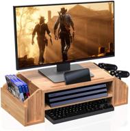 🎋 well weng bamboo 2-tier monitor riser with adjustable storage organizer stand for imac, printer, notebook, xbox one, ps4 (mr3-sg) logo