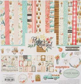 img 1 attached to 🌸 Enhanced SEO: Designed Teal, Pink, Cream, and Woodgrain Paper Kit from Carta Bella's Flower Market Collection