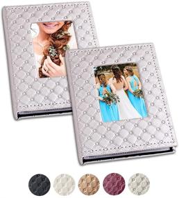 img 4 attached to 📸 Compact 4x6 Photo Album 2-Pack: Holds 52 Pictures, Clear Pockets, Elegant Leather Cover