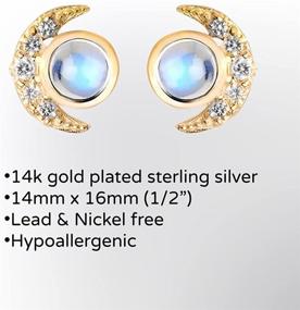 img 3 attached to Серьги с лунным камнем Sterling Hypoallergenic Jewelry