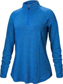 img 3 attached to 🏃 LURANEE Women's Long Sleeve Quarter Zip Pullover for Athletic Hiking, Running, and Workout Activities