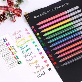 img 1 attached to ✨ HUJUGAKO Glitter Gel Pens Fine Tip Pens with 150% More Ink for Coloring Books, Drawing, Doodling, Crafts, Scrapbooks, Bullet Journaling - 48 Color