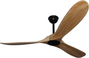 img 4 attached to 🔆 Goozegg 60 Inch Outdoor Ceiling Fan with Remote Control - No Light, Reversible DC Motor, 3 Balsa Wood Blades