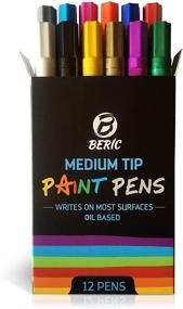 img 3 attached to 🎨 Enhance Your Artistic Projects with Beric's Premium 12 Pack Oil-Based Paint Pens - Vibrant, Water and Sun Resistant Colors, Fast Drying and Long Lasting, Writes on Any Surface!