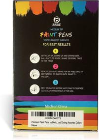 img 2 attached to 🎨 Enhance Your Artistic Projects with Beric's Premium 12 Pack Oil-Based Paint Pens - Vibrant, Water and Sun Resistant Colors, Fast Drying and Long Lasting, Writes on Any Surface!