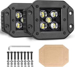 img 4 attached to 🚗 OFFROADTOWN Flush Mount LED Pods - Super Bright 5'' 100W Spot Beam Driving Lights for Truck SUV Boat 4x4 Grill Mount