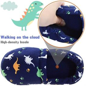 img 2 attached to 🦖 Cool and Comfy LA PLAGE Dinosaur Slippers: Non-Slip Little Kid Slippers with Memory Foam for Boys