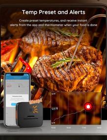 img 1 attached to 🌡️ Govee Bluetooth Wireless Meat Thermometer - Digital Grill Thermometer with 1 Probe, 230ft Remote Temperature Monitor - Smart Kitchen Cooking Thermometer for BBQ, Oven, Smoker, Cakes - Alerts and Notifications Included