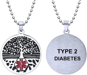 img 4 attached to 💉 RENYILIN Stainless Emergency Necklace: Diabetes Jewelry for Boys - A Vital Accessory