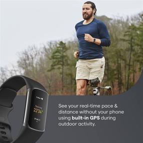 img 3 attached to Fitbit Charge 5: Advanced Fitness Tracker with Built-in GPS, Stress Management, Sleep Tracking, Heart Rate and More - Black/Graphite, One Size (S & L Bands Included)