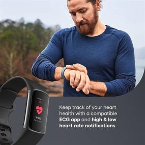 img 1 attached to Fitbit Charge 5: Advanced Fitness Tracker with Built-in GPS, Stress Management, Sleep Tracking, Heart Rate and More - Black/Graphite, One Size (S & L Bands Included)