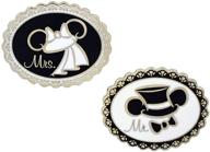 🎉 disney parks mickey and minnie "mr. and mrs" wedding trading pin set - (2 pins bundle) logo
