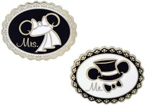 img 1 attached to 🎉 Disney Parks Mickey and Minnie "Mr. and Mrs" Wedding Trading Pin Set - (2 Pins Bundle)