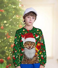 img 3 attached to 🎄 Enlifety Boys Girls Ugly Christmas Sweater: Funny, 3D Printed Fleece Sweatshirts for Xmas | Pullover Jumpers, Graphic Tee Shirts | Ages 4-16T