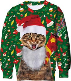 img 4 attached to 🎄 Enlifety Boys Girls Ugly Christmas Sweater: Funny, 3D Printed Fleece Sweatshirts for Xmas | Pullover Jumpers, Graphic Tee Shirts | Ages 4-16T