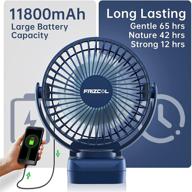 clip on fan portable desk fan with led lights & hooks - rechargeable 11800mah battery operated fan for tents, travel, camping - 65 hours runtime - mini fans for golf carts, emergencies logo