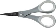 🔪 fiskars 154110-1001 non-stick titanium softgrip detail scissors: 5 inch, orange - perfect for precision cutting and comfortable handling logo