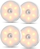 🔦 otdair indoor motion sensor light - rechargeable wireless closet light 4 pack, stick anywhere led night light for hallway kitchen bathroom bedroom, round design логотип