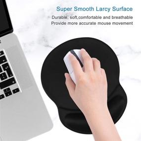 img 2 attached to 🖱️ ITNRSIIET Ergonomic Mouse Pad with Gel Wrist Rest Support, Gaming Mouse Pad with Lycra Cloth for Computer, Laptop, PC, Home, Office &amp; Travel - Non-Slip PU Base (Black)