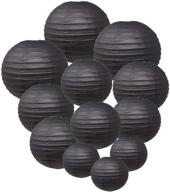 just artifacts decorative round chinese paper lanterns 12pcs assorted sizes (color: black) логотип