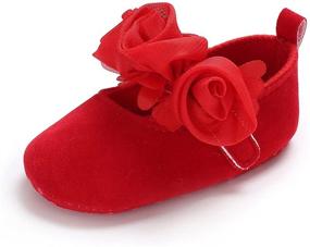 img 3 attached to 👶 Adorable BENHERO Baby Infant Girls Soft Sole Floral Princess Mary Jane Shoes: Perfect for Prewalker Wedding Dress Shoes