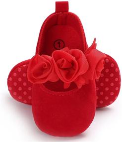 img 4 attached to 👶 Adorable BENHERO Baby Infant Girls Soft Sole Floral Princess Mary Jane Shoes: Perfect for Prewalker Wedding Dress Shoes