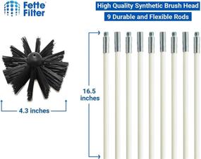 img 3 attached to 🔌 Fette Appliance - 12 Ft Flexible Dryer Vent Cleaning Kit with Synthetic Brush Head: Use with or Without Power Drill