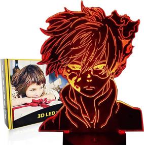 img 4 attached to 🎁 My Hero Figure 3D Night Light - Perfect Home & Room Decor Gift for Boys and Girls, Anime-Inspired Lamp with 7 Color Changing Options - Ideal for Birthdays and Christmas