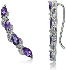 img 2 attached to Sophisticated Sterling Silver Gemstone Twist Earrings with Topaz Crawler Climber
