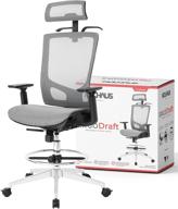 💺 enhance your workstation comfort with nouhaus ergotask/ergodraft - ergonomic task/draft chair with headrest and wheels (grey, ergodraft) logo