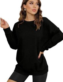 img 3 attached to XIEERDUO Oversized Sweatshirts for Women: Comfortable Crewneck Tunic Tops Perfect for Leggings
