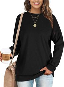 img 4 attached to XIEERDUO Oversized Sweatshirts for Women: Comfortable Crewneck Tunic Tops Perfect for Leggings