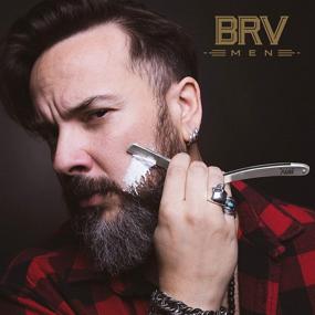 img 1 attached to 🪒 BRV MEN Straight Razor with 100 Lord Platinum Single Edge Razor Blades - Stainless Steel Shavette Barber Razor for Men's Shaving - Silver Straight Razor Kit