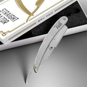 img 3 attached to 🪒 BRV MEN Straight Razor with 100 Lord Platinum Single Edge Razor Blades - Stainless Steel Shavette Barber Razor for Men's Shaving - Silver Straight Razor Kit