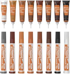 img 4 attached to 🛠️ Wood Furniture Repair Kit - 8 Dark Colors | Wood Fillers & Touch Up Markers | Fix Scratches, Cracks, Discoloration on Wooden Doors, Floors, Tables, Cabinets - REALINN