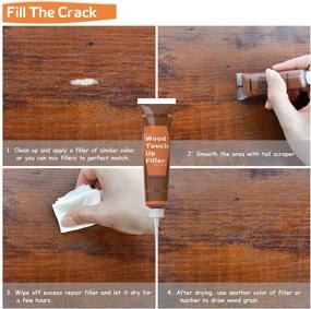 img 1 attached to 🛠️ Wood Furniture Repair Kit - 8 Dark Colors | Wood Fillers & Touch Up Markers | Fix Scratches, Cracks, Discoloration on Wooden Doors, Floors, Tables, Cabinets - REALINN