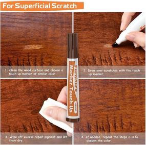 img 2 attached to 🛠️ Wood Furniture Repair Kit - 8 Dark Colors | Wood Fillers & Touch Up Markers | Fix Scratches, Cracks, Discoloration on Wooden Doors, Floors, Tables, Cabinets - REALINN