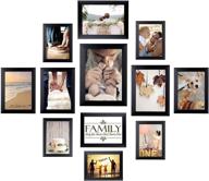 family photo frames set for wall collage - 12-pack black picture frames including 8x10, 5x7, 4x6, and 6x8 inch frames логотип